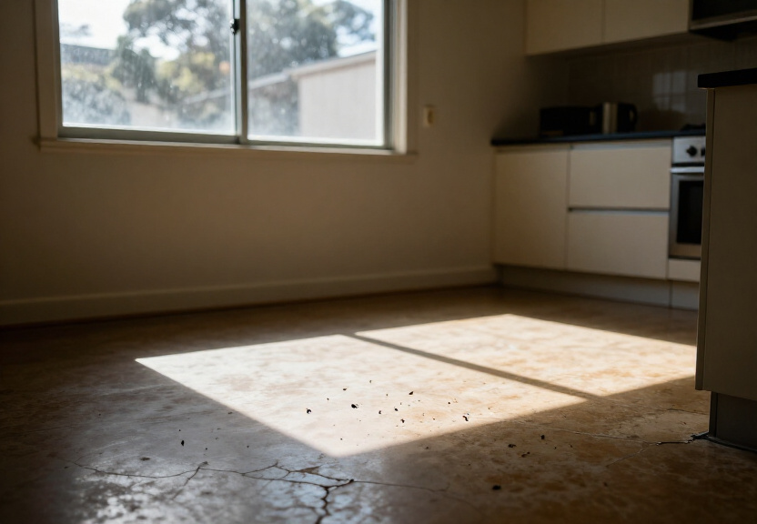 Rodent droppings in a St Clair garage before pest control